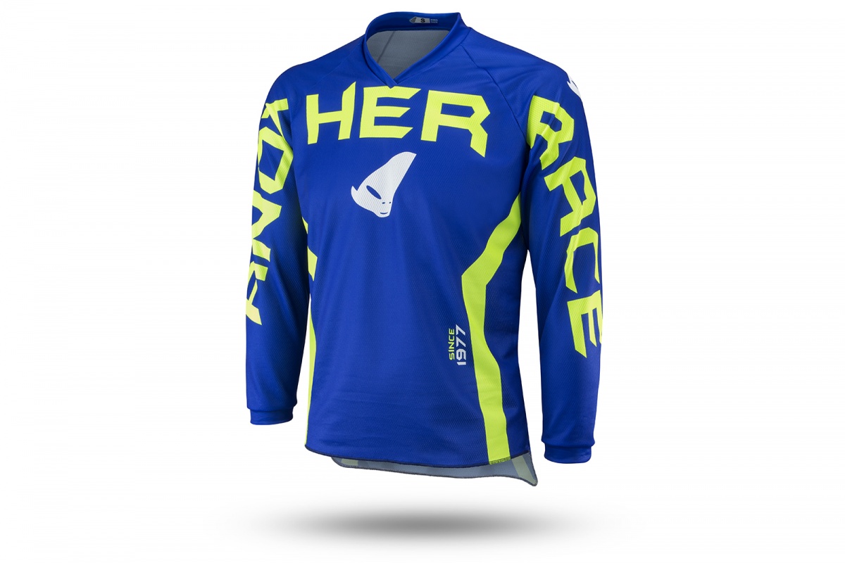 Motocross Another Race jersey for kids blue and neon green - CLOTHING - MG04485-C - UFO Plast