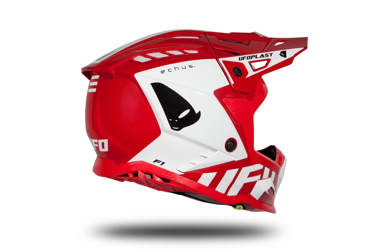 Motocross helmet Echus red and white glossy - NEW PRODUCTS - HE170 - UFO Plast