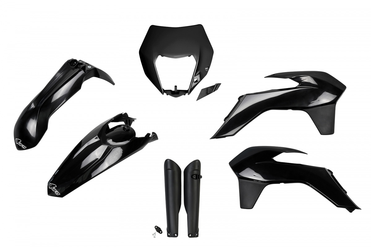 Full Plastic Kit black for Ktm EXC 125/XC W125 - EXC 200 - EXC 250/XC W250 - EXC-F 250/XCF W250 - EXC 300/XC W300 - EXC-F 35....