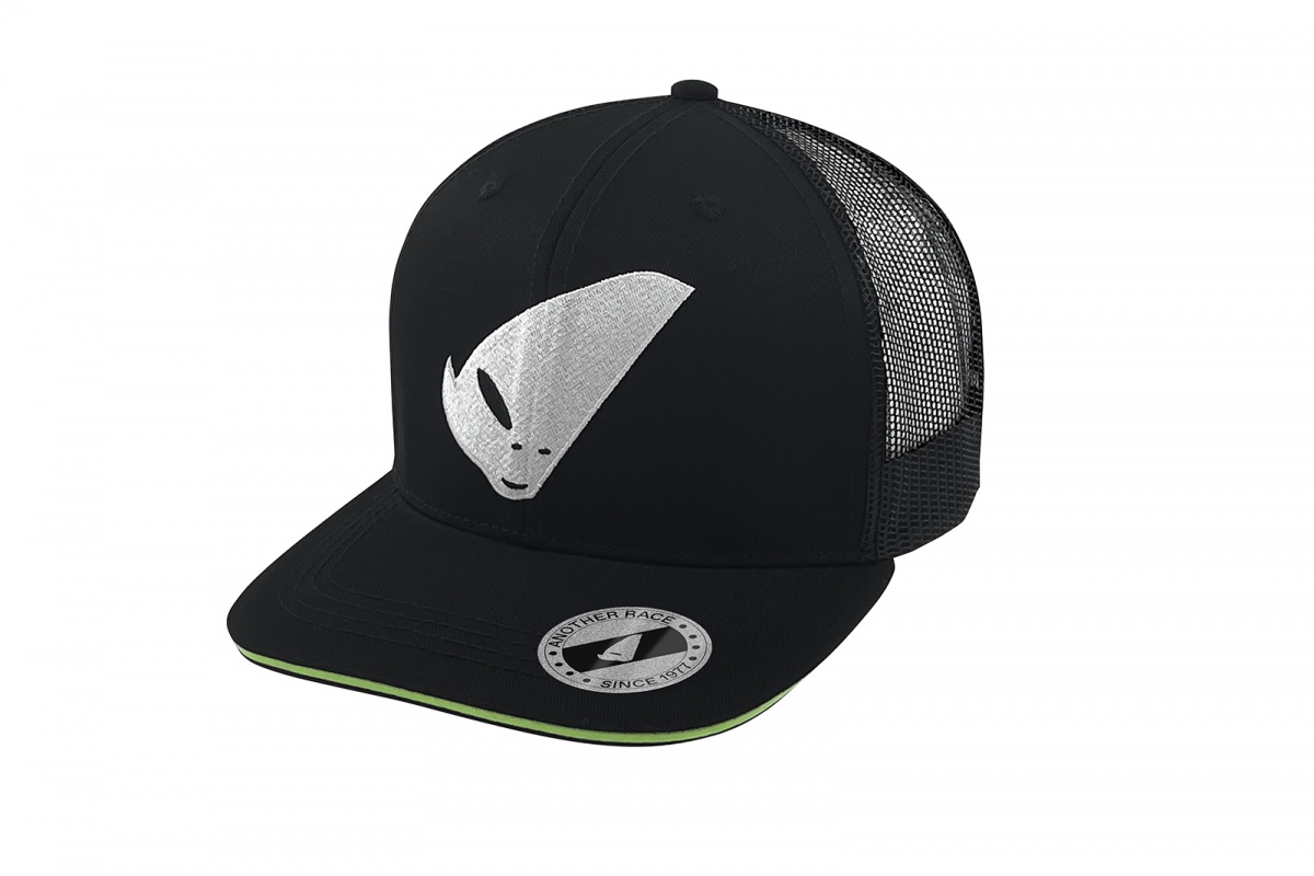 black/white Cap with white alien logo - Caps - HA13002-KW - Ufo Plast